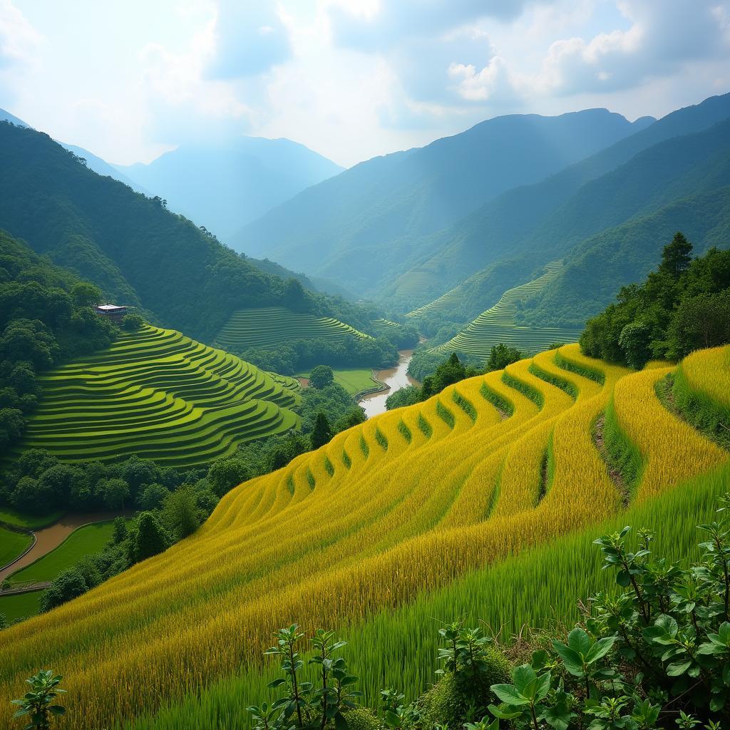 Ngắm nhìn vẻ đẹp hùng vĩ của thiên nhiên và ruộng bậc thang tại Xã Chiềng Ken, Tỉnh Lào Cai