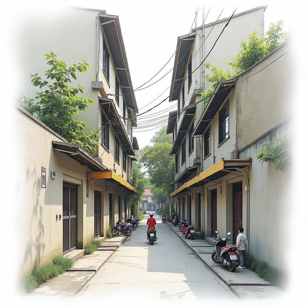 Đặc điểm cấu trúc và kiến trúc nhà ống trong con Ngõ 639 Hoàng Hoa Thám, Hà Nội.