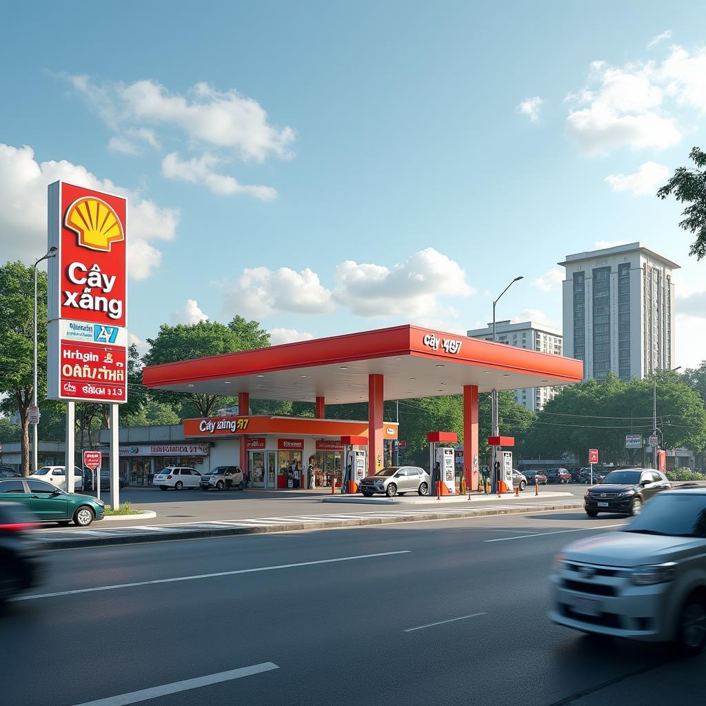 Hình ảnh Cây xăng 47 tại Ngã tư Bình Phước trên Quốc lộ 13, Thành phố Thủ Đức, TP. HCM.