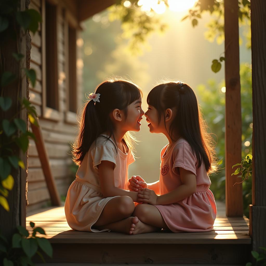 Tình bạn giữa em gái và chị gái được vun đắp từ những kỷ niệm tuổi thơ ấm áp bên nhau
