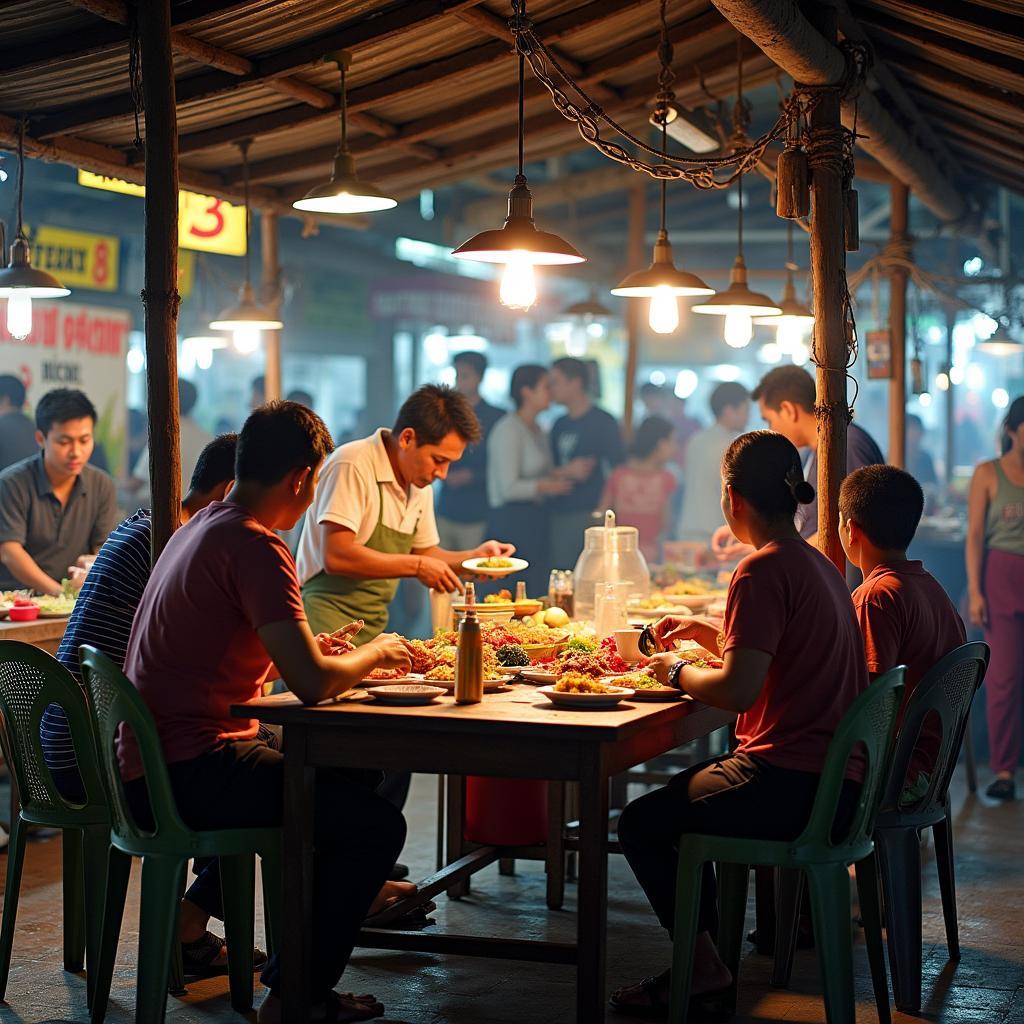 Khu ẩm thực dân dã với nhiều món ăn đặc sản miền Tây tại chợ Bảy Ngàn