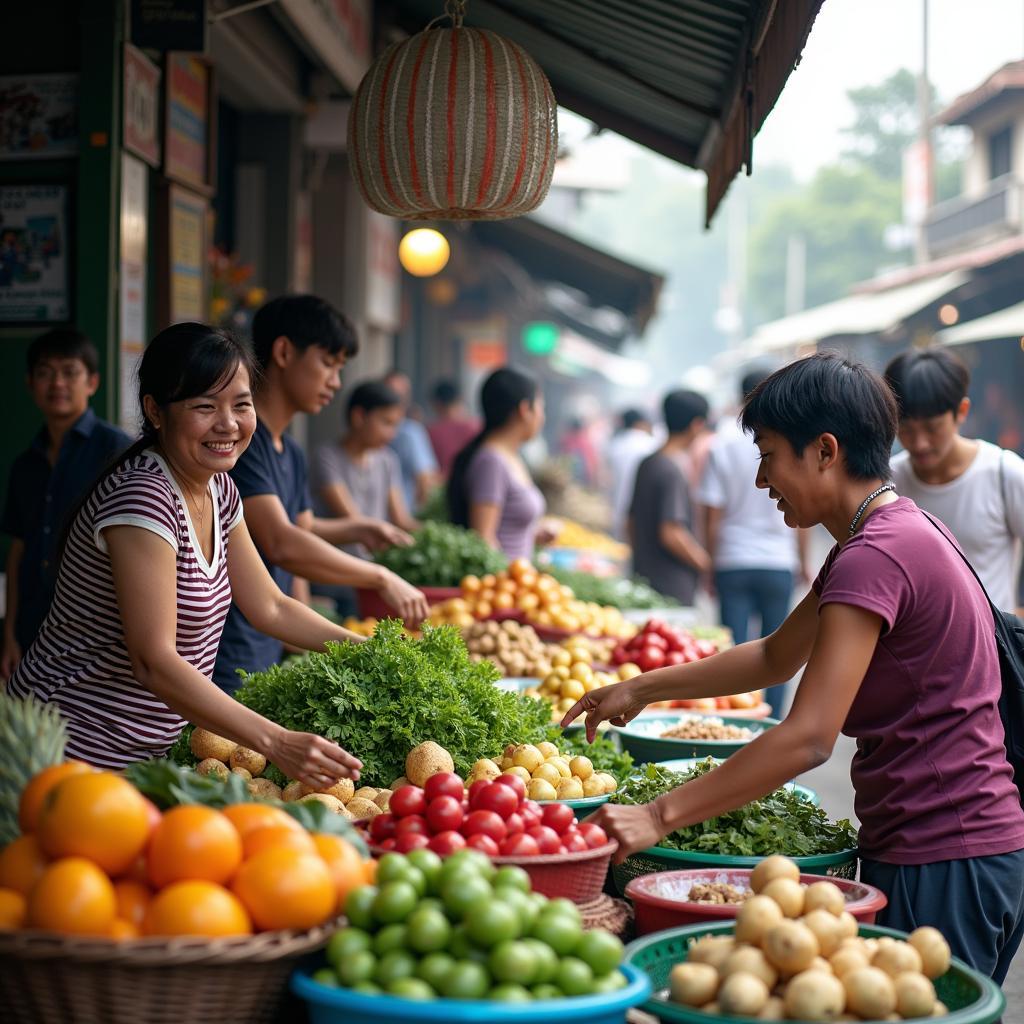 Hình ảnh Chợ Phú Văn sầm uất tại phường Phú Thọ, thành phố Thủ Dầu Một