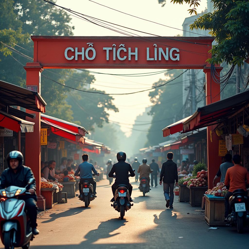Cổng chợ Tích Lương, Thái Nguyên sầm uất và nhộn nhịp, một tiện ích quan trọng phục vụ đời sống người dân.