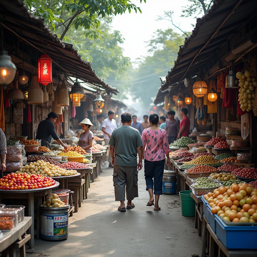 Chợ Vân Đình Huyện Ứng Hòa Hà Nội, trung tâm giao thương và sinh hoạt của người dân địa phương với nhiều mặt hàng