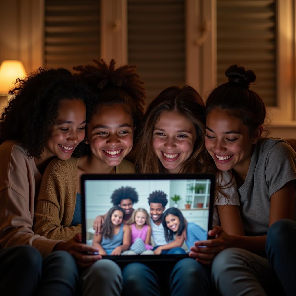 Nhóm bạn thân cùng nhau xem lại clip kỷ niệm ý nghĩa trong ngày Friendship Day, gợi nhớ những khoảnh khắc đáng nhớ.