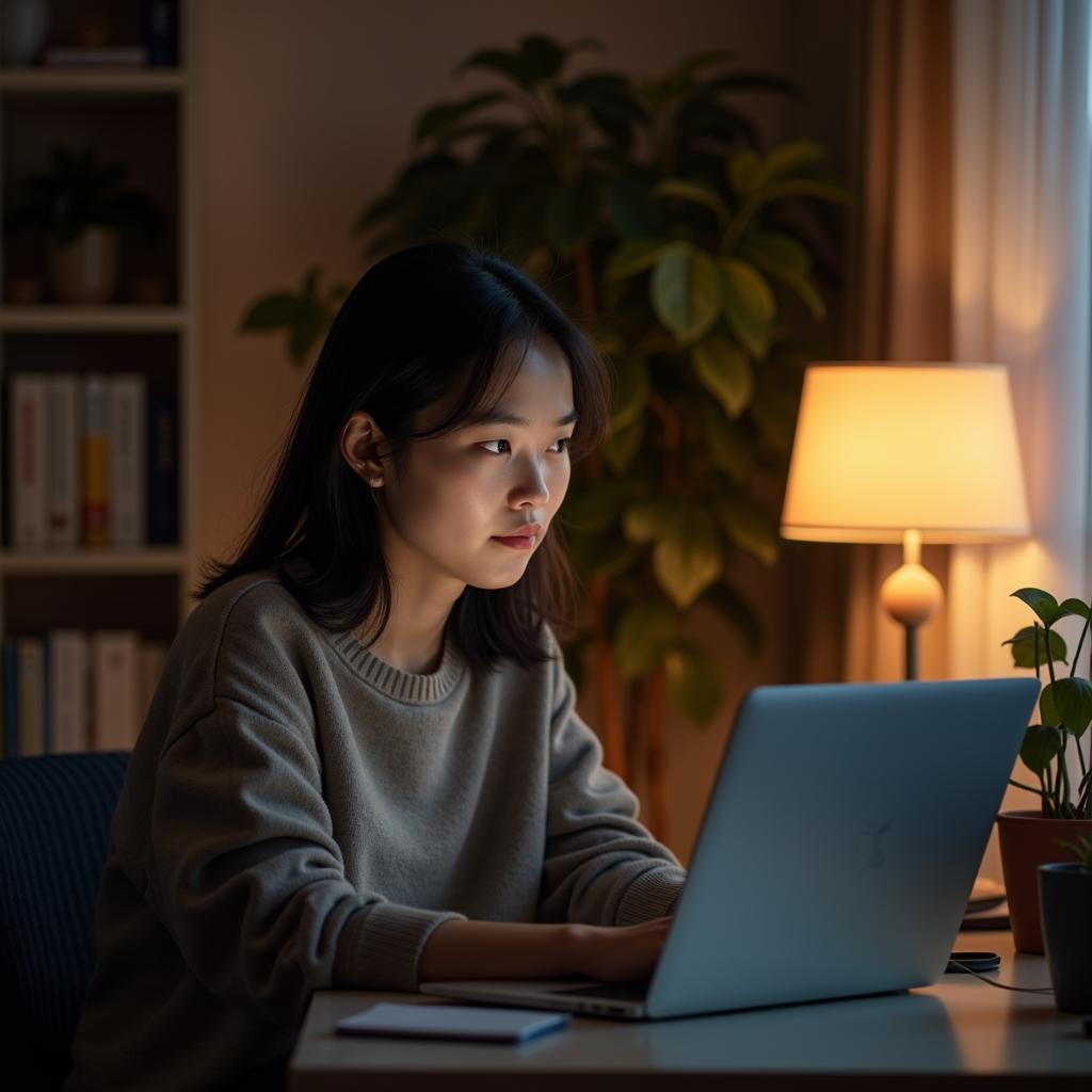 Một người trẻ cảm thấy cô đơn và mất kết nối khi xây dựng tình bạn khi làm việc từ xa