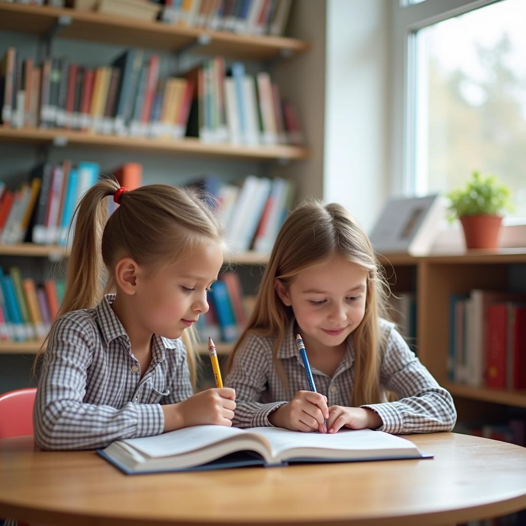 Hình ảnh học sinh sử dụng cơ sở vật chất hiện đại tại trường Liên cấp Ngôi Sao Hà Nội