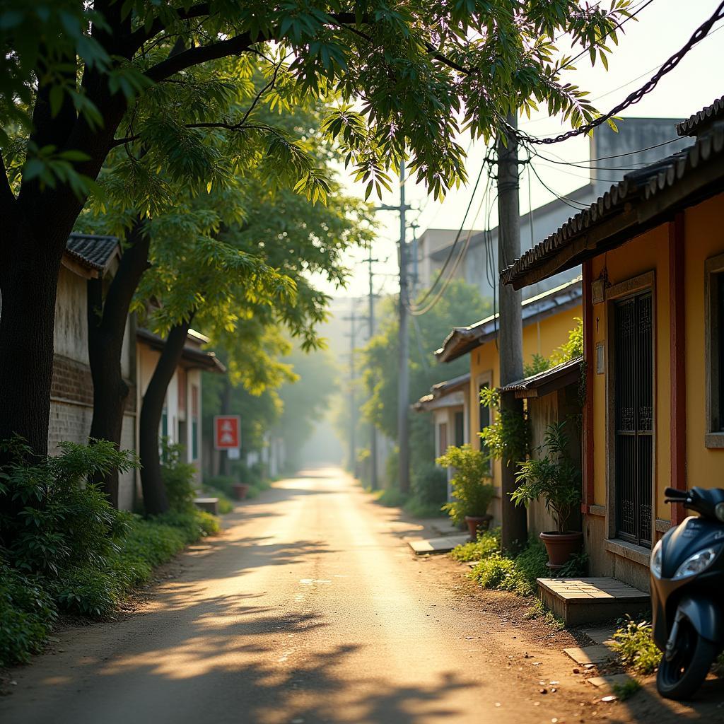 Con đường làng nhỏ yên tĩnh ở Xã Thăng An, Huyện Thăng Bình, Quảng Nam