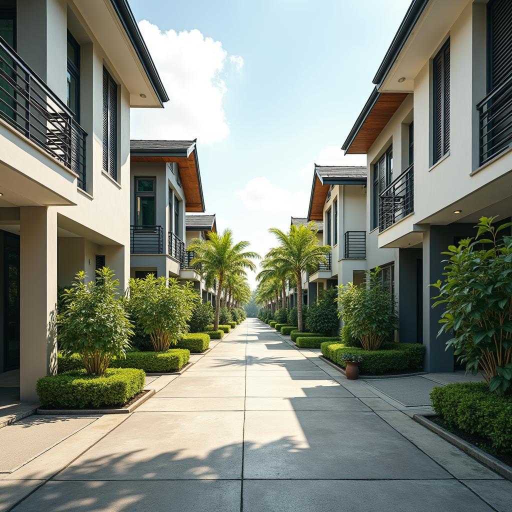 Một con hẻm nhỏ yên tĩnh và sạch sẽ tại Khu phố 4, phường Hiệp Thành, Quận 12 với những ngôi nhà khang trang hai bên