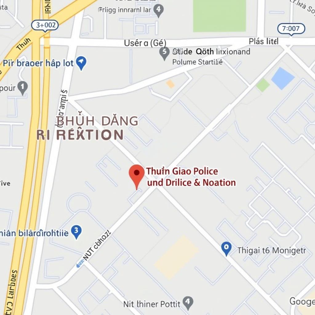 Bản đồ vị trí hoặc hình ảnh trụ sở Công an phường Thuận Giao, Thuận An, Bình Dương.