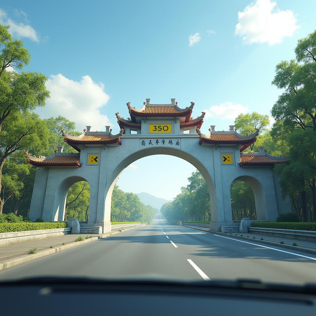 Cổng chào Mỹ Tho trên Quốc lộ 50 thuộc xã Tân Mỹ Chánh, Thành phố Mỹ Tho, Tiền Giang