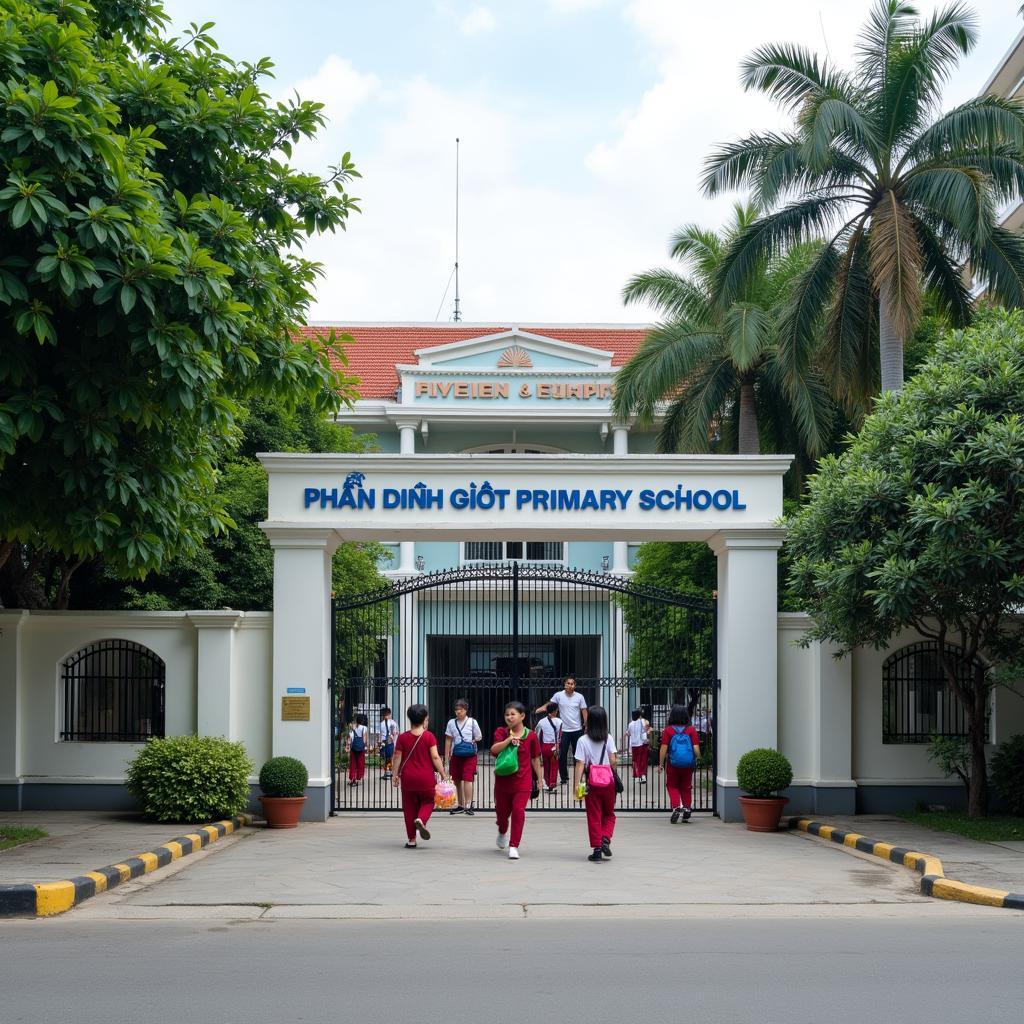 Hình ảnh cổng chính Trường Tiểu học Phan Đình Giót tại Ngụy Như Kon Tum, quận Thanh Xuân, Hà Nội