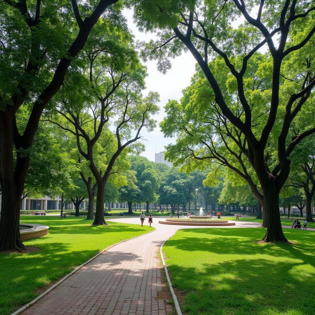 Công viên xanh mát Lê Thị Riêng, Phường Hòa Hưng, Quận 10, nơi người dân tìm đến thư giãn