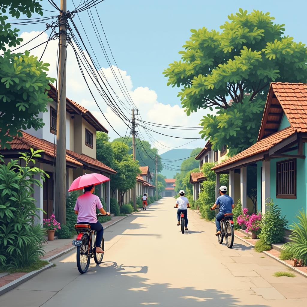 Hình ảnh cuộc sống hàng ngày yên bình, các tiện ích nhỏ tại Phường Chiên Đàn, Tam Kỳ