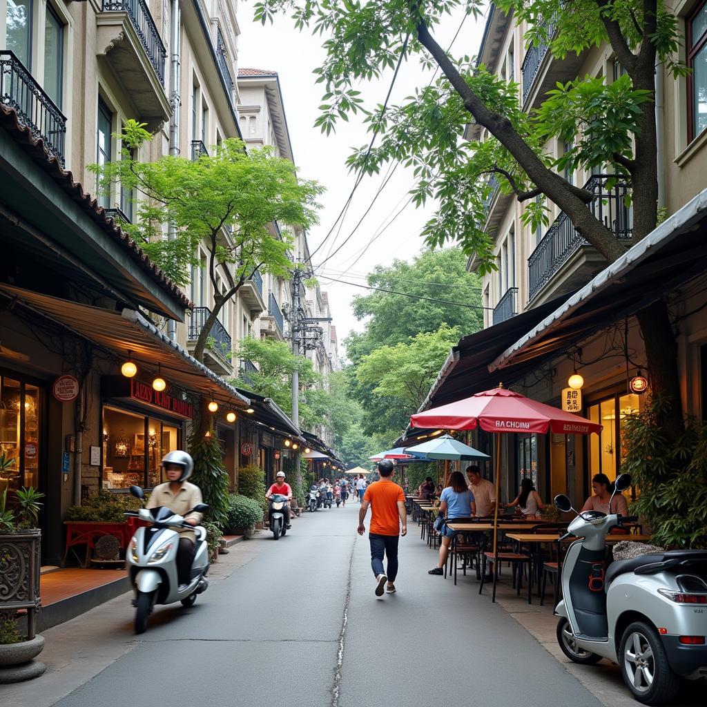 Hình ảnh về đời sống đô thị nhộn nhịp tại Phường Tân Hưng Quận 7 với cây xanh và tiện ích