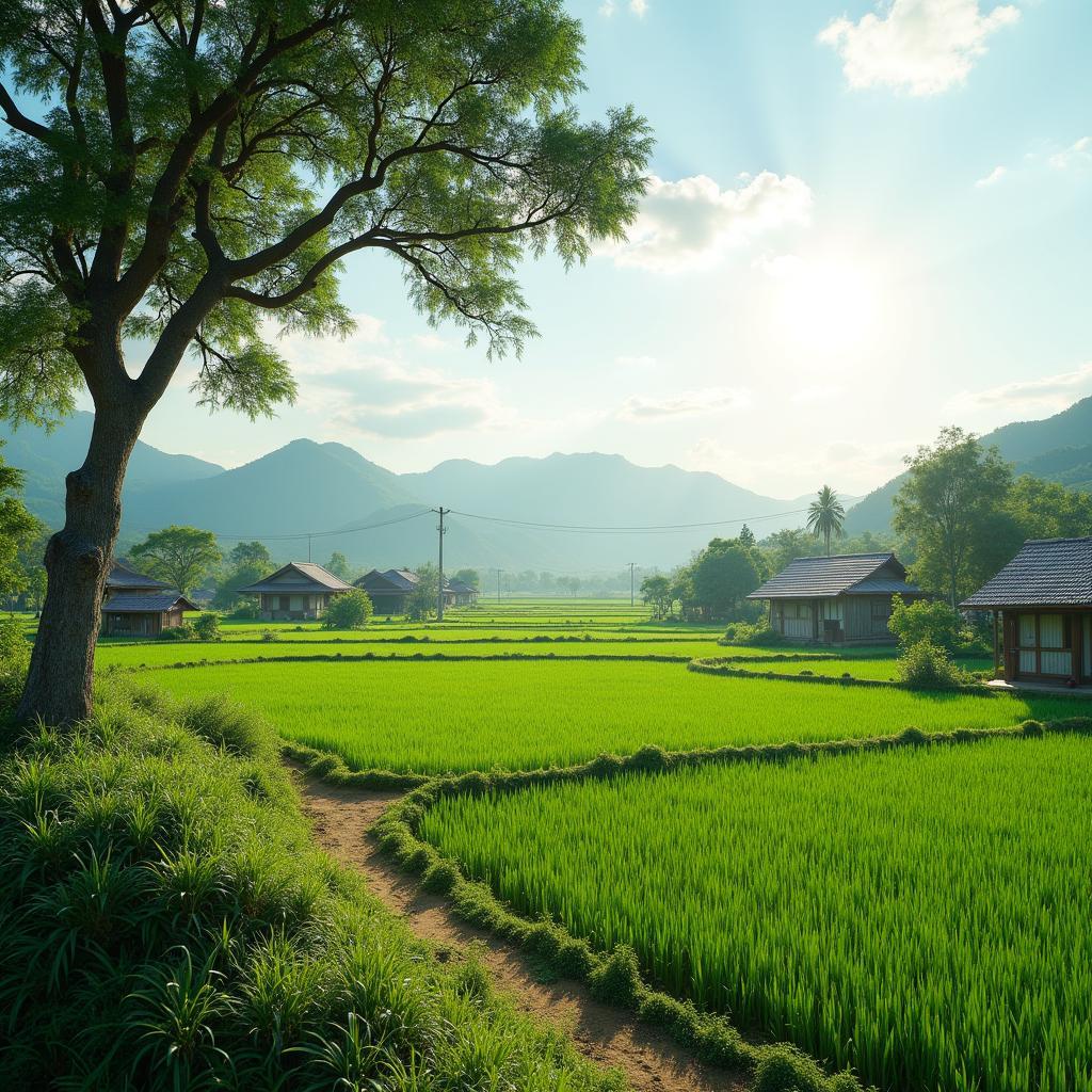 Một góc thanh bình của Xã Phú Thuận, Huyện Đại Lộc, thể hiện cuộc sống nông thôn yên ả gần Thành phố Đà Nẵng