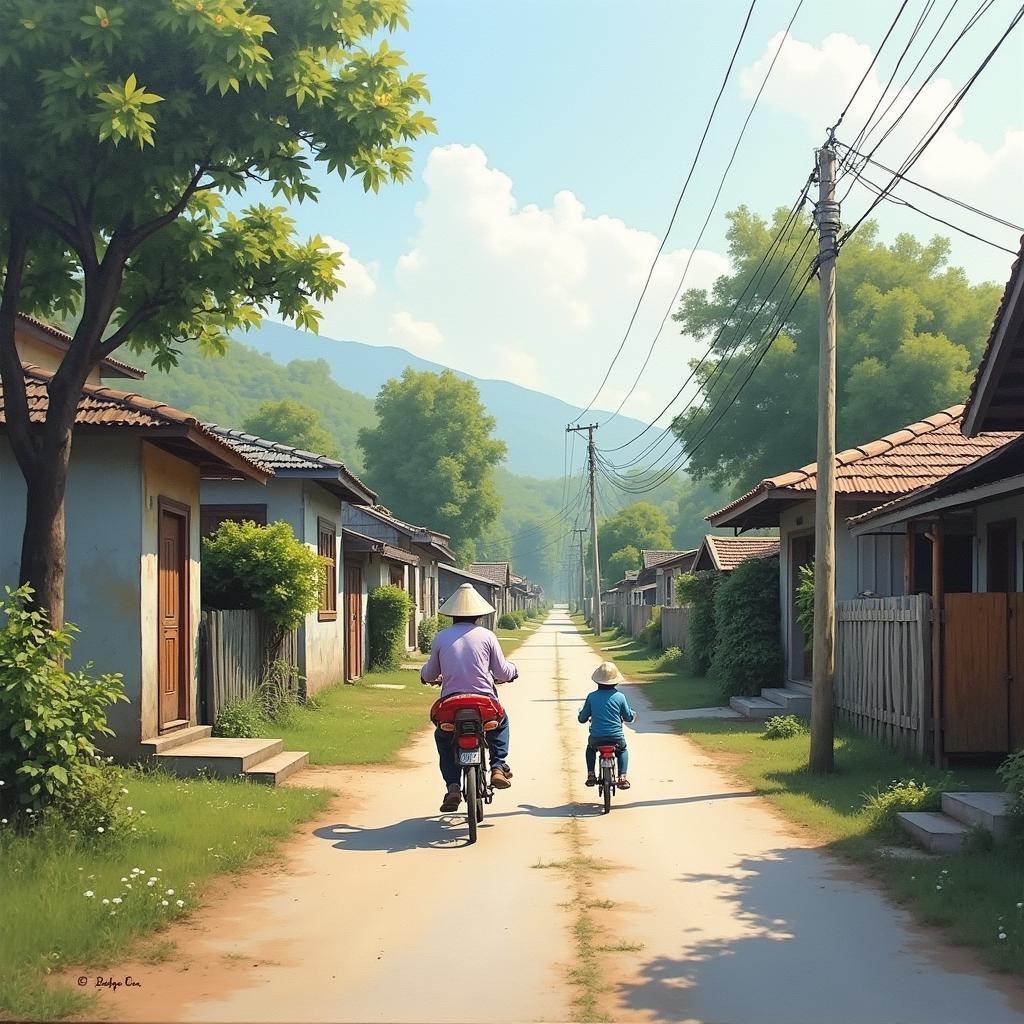 Hình ảnh cuộc sống thanh bình tại Xã Tam Anh Núi Thành Quảng Nam với khung cảnh làng quê