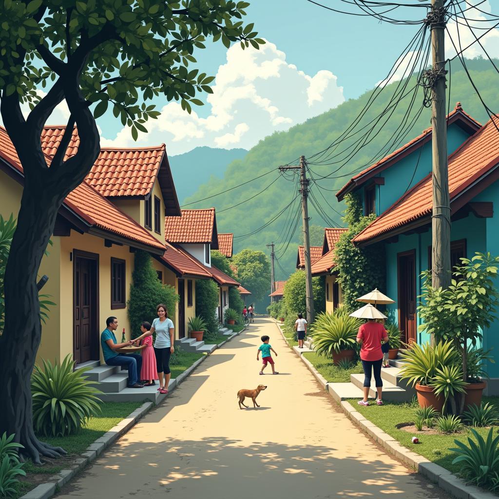 Khung cảnh cuộc sống yên bình tại một khu dân cư ở Xã Xuân Thới Sơn, Huyện Hóc Môn với người dân sinh hoạt.