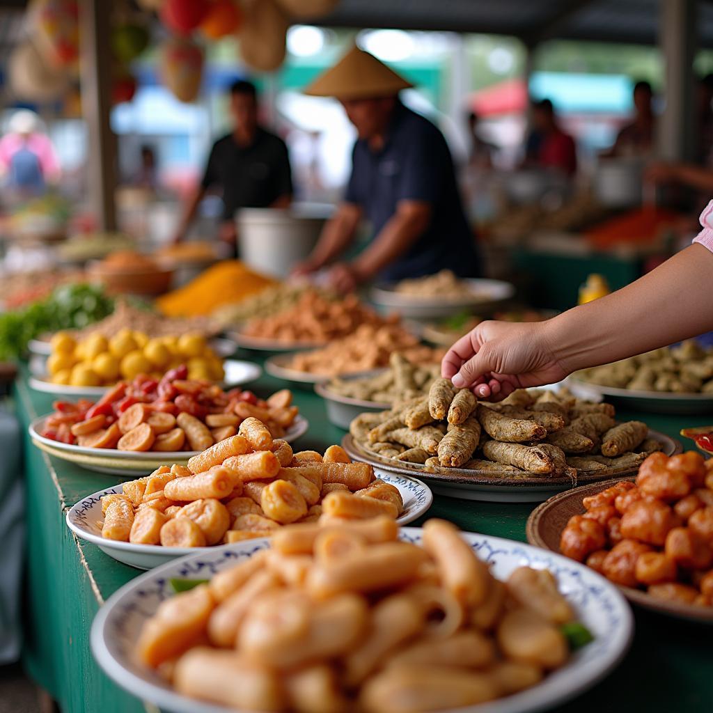 Đặc sản ẩm thực và quầy hàng truyền thống tại chợ Phù Mỹ Bình Định