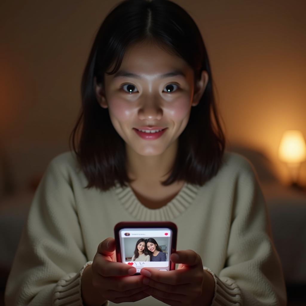 Cô gái nhận ra dấu hiệu bạn bè muốn làm hòa qua thông báo 'thích' ảnh cũ trên mạng xã hội.