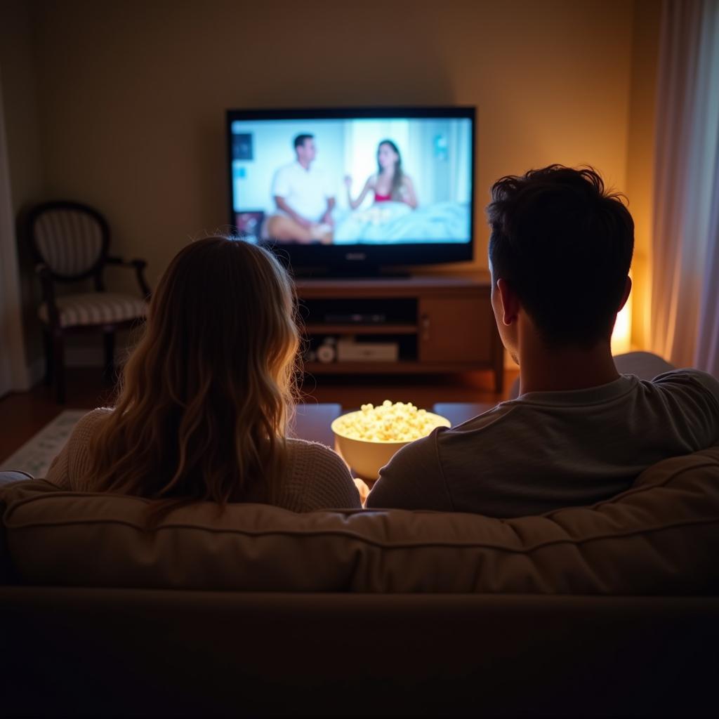Dấu hiệu bạn thân là người thân qua hình ảnh hai người bạn thoải mái cùng nhau xem phim trên sofa.