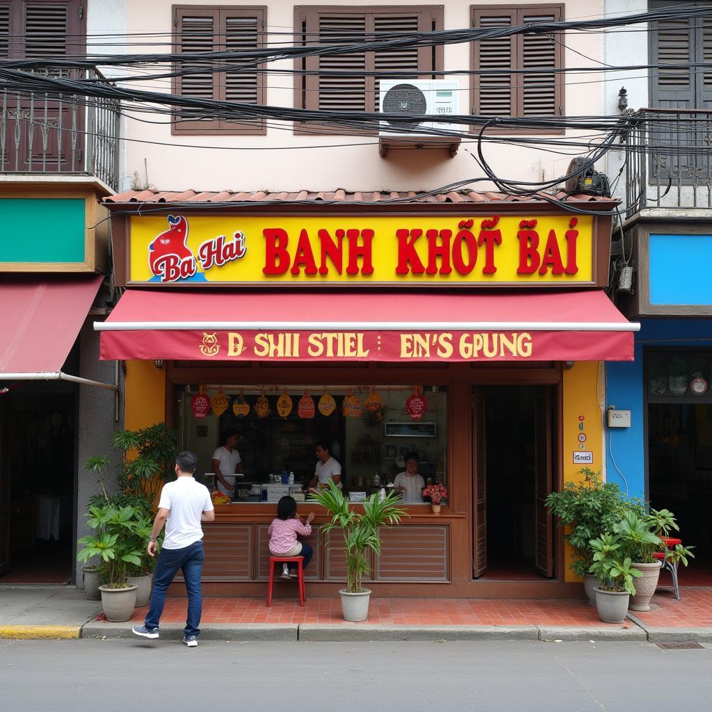 Địa chỉ quán Bánh Khọt Bà Hai 42 Trần Đồng Vũng Tàu từ góc đường