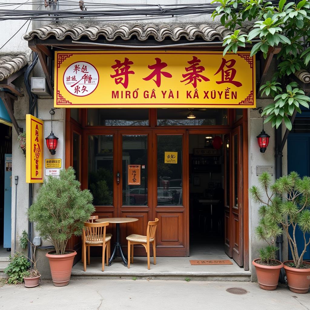 Quán Mỹ gà Kế Xuyên khung cảnh địa phương mộc mạc tại xã Bình Trưng huyện Thăng Bình