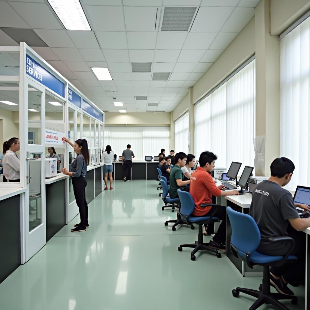 Các quầy dịch vụ bên trong Bưu điện Tỉnh Khánh Hòa, Nha Trang