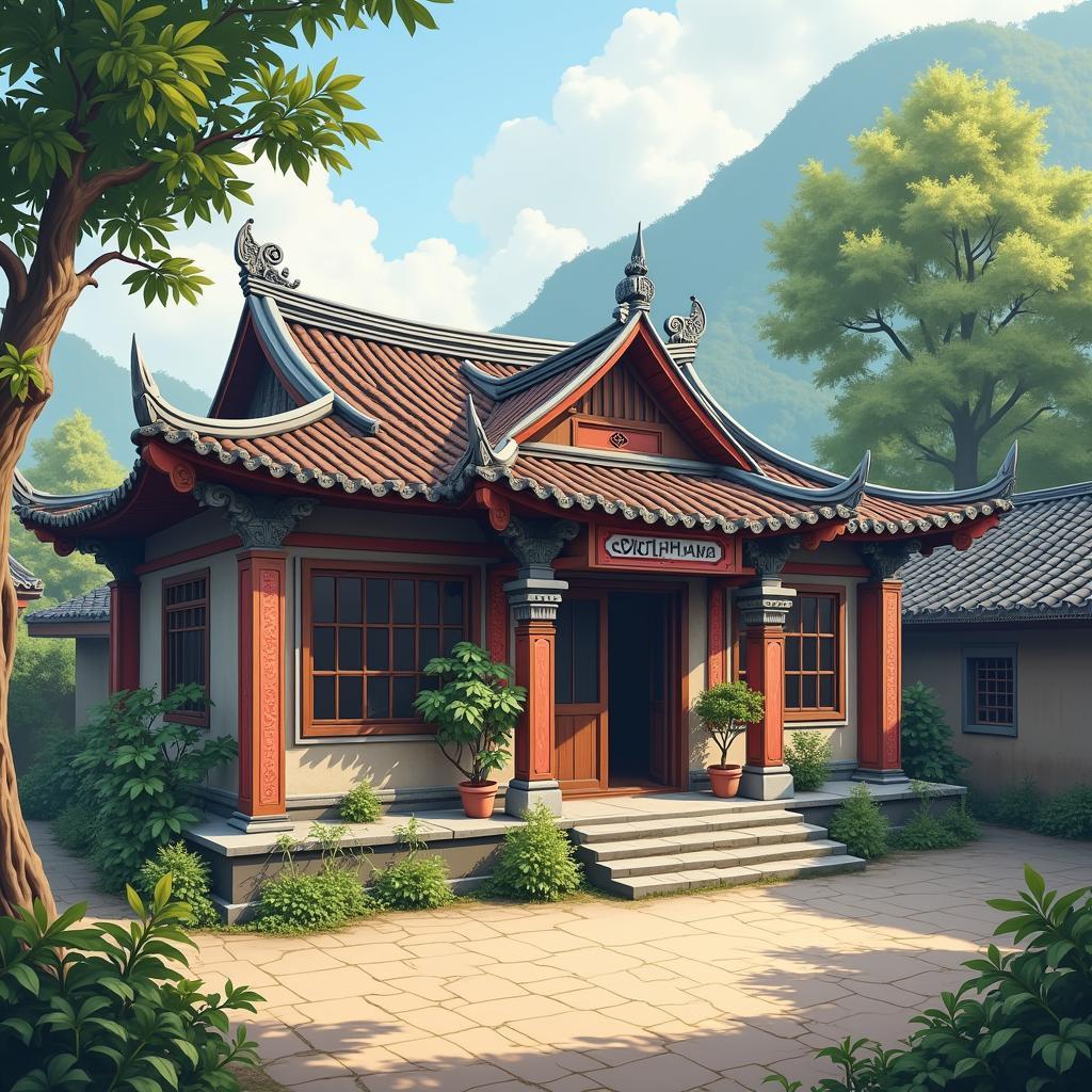 Ngoi dinh hoac chua co kinh, noi sinh hoat van hoa tam linh cua nguoi dan Xa Doai Phuong