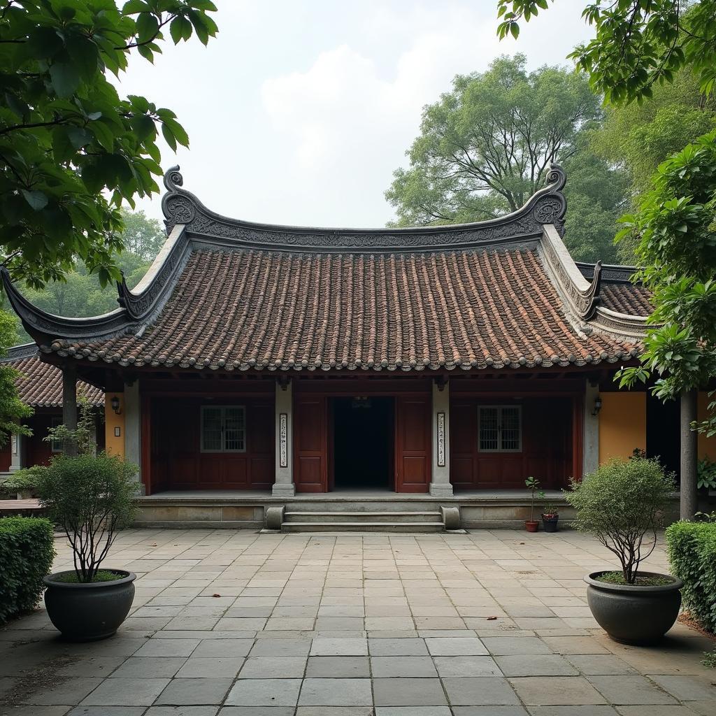 Một ngôi đình làng hoặc chùa cổ kính tại phường Thượng Cát, lưu giữ giá trị văn hóa