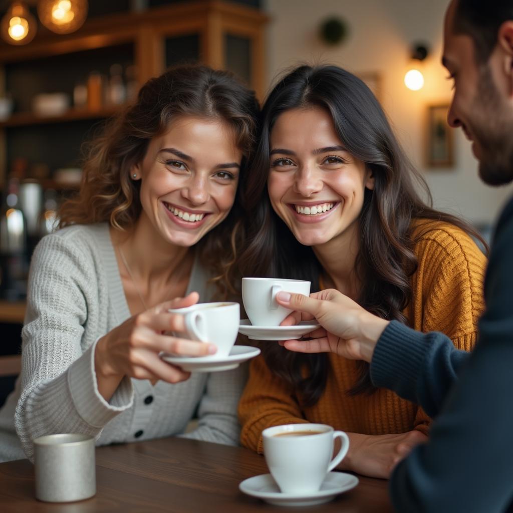 Đôi bạn thân đang cùng nhau làm một hoạt động nhỏ, nụ cười nhẹ nhàng cho thấy quá trình xây dựng lại niềm tin đang có những tiến triển tích cực.