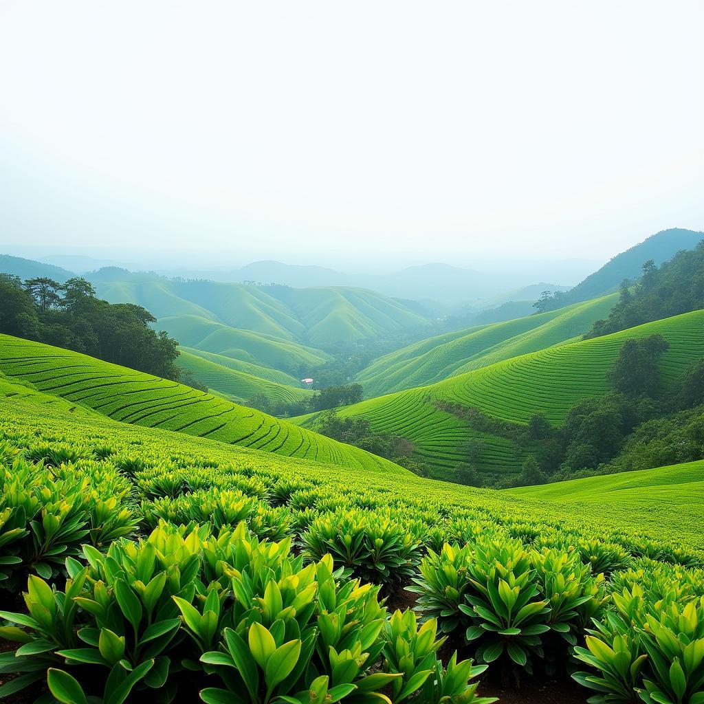 Toan canh doi che xanh ngat trai dai tai Xa Phu Binh tinh Thai Nguyen day suc song