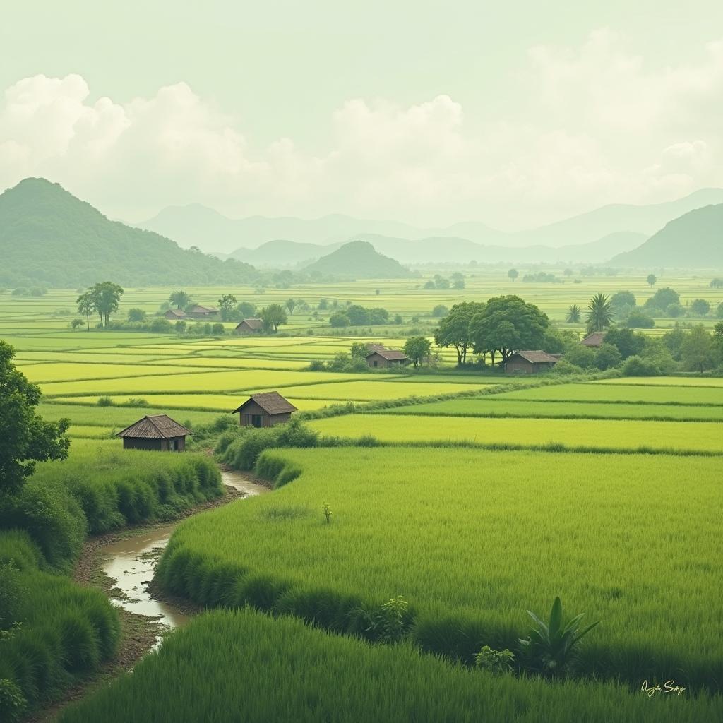 Bức tranh đời sống làng quê Xã Thanh Bình Tỉnh Hà Nam với hình ảnh yên bình, thanh tĩnh, gợi nhớ ký ức tuổi thơ
