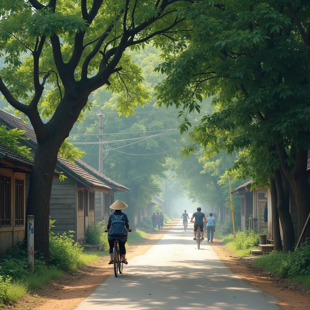 Hình ảnh đời sống làng quê bình dị tại Xã Tam Hưng Thanh Oai.