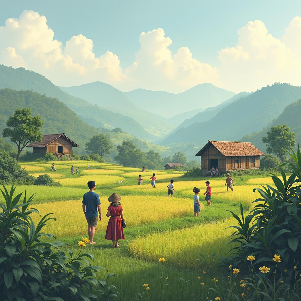 Hình ảnh đời sống sinh hoạt thường ngày của người dân bản địa tại Xã Khuôn Lùng