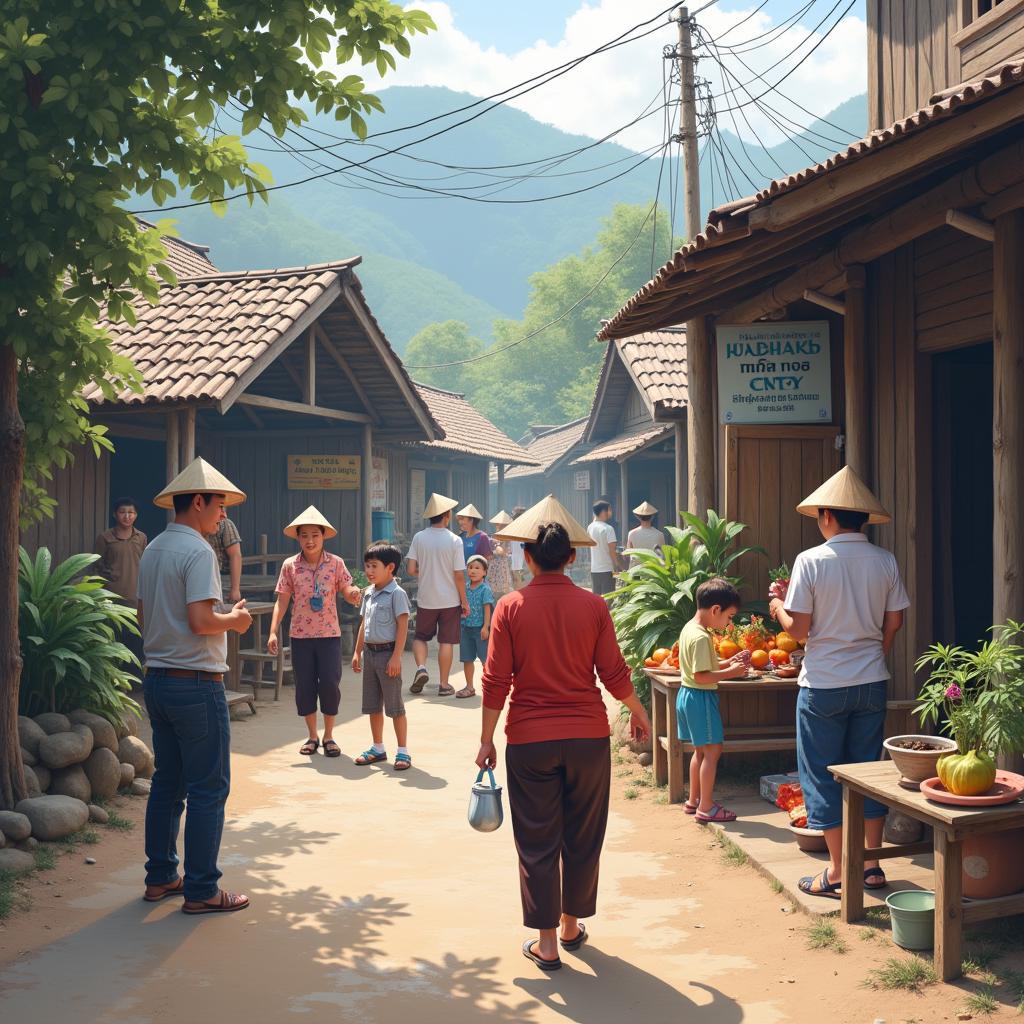 Khung cảnh đời sống thường ngày của người dân tại Xã Tam Đảo, Tỉnh Phú Thọ
