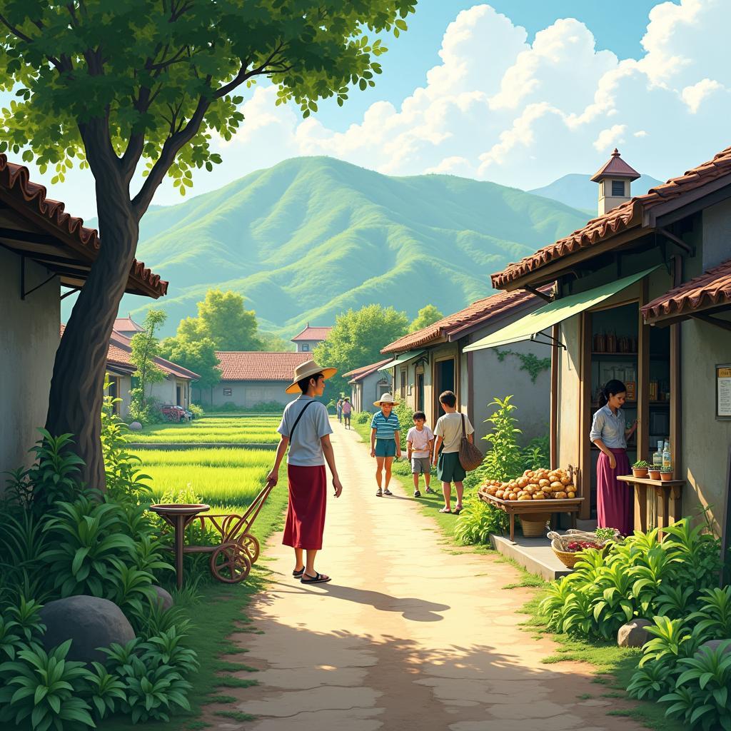 Hoạt động đời sống nông thôn hoặc phiên chợ buổi sáng tại Xã Long Điền, Huyện Long Điền
