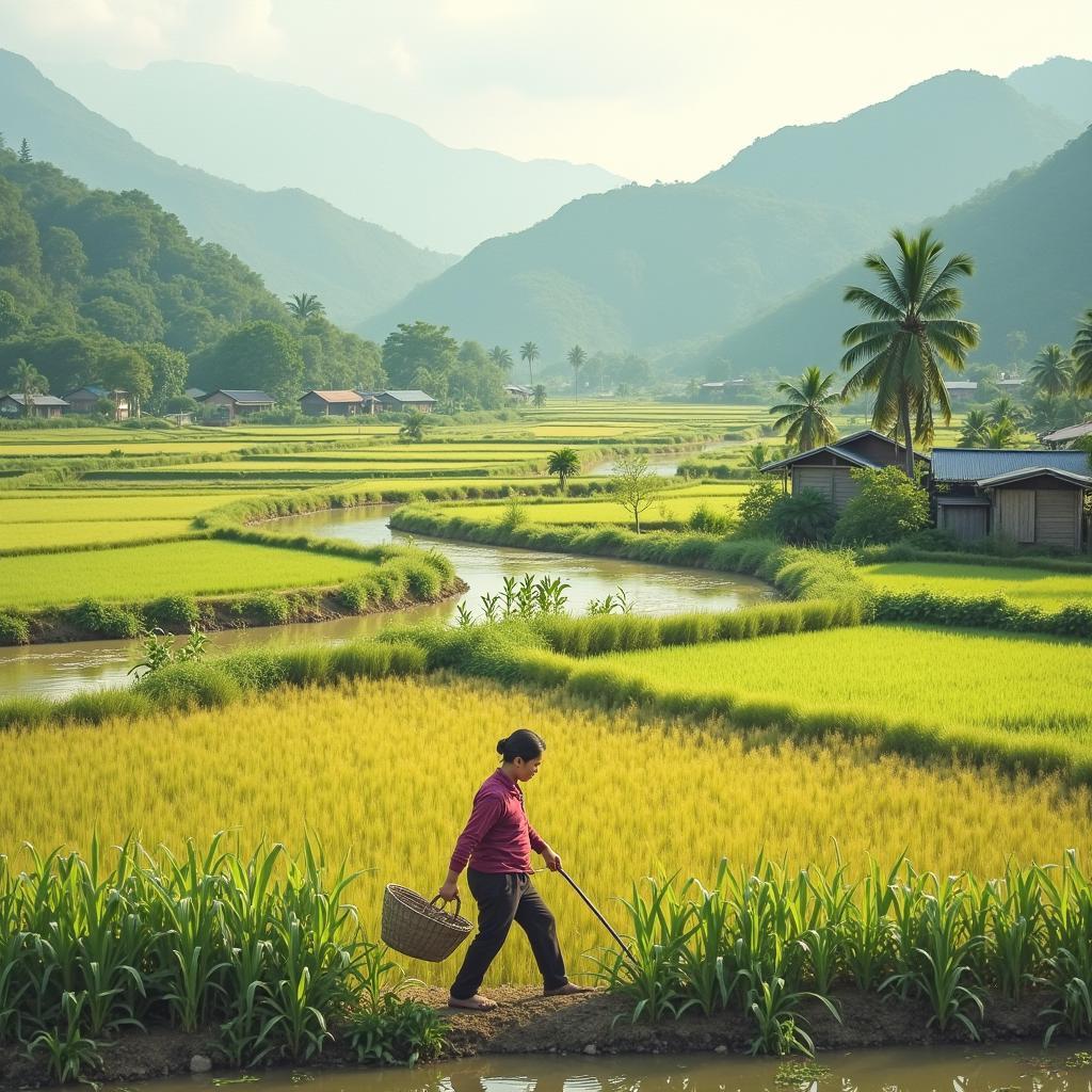 Buon lang doi song sinh hoat nong nghiep cua nguoi dan tai xa bao ai