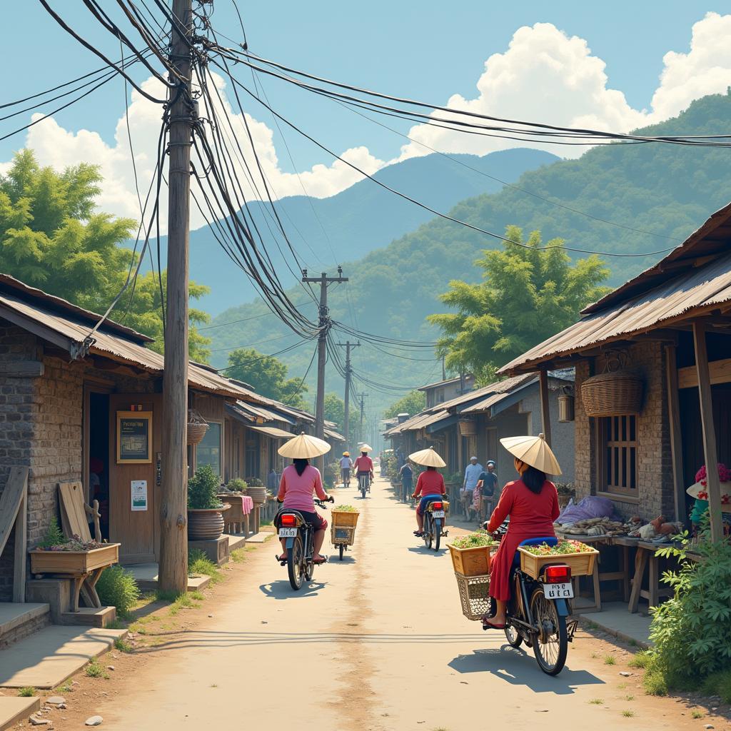 Hình ảnh đời sống sinh hoạt thường ngày của người dân Phường Phù Vân Tỉnh Hà Nam, có chợ hoặc khu dân cư