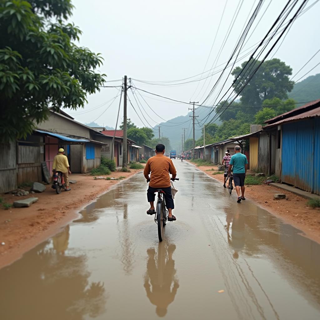 Hình ảnh chân thực về đời sống hàng ngày và con đường làng tại Xã Bạch Xã, Tỉnh Tuyên Quang