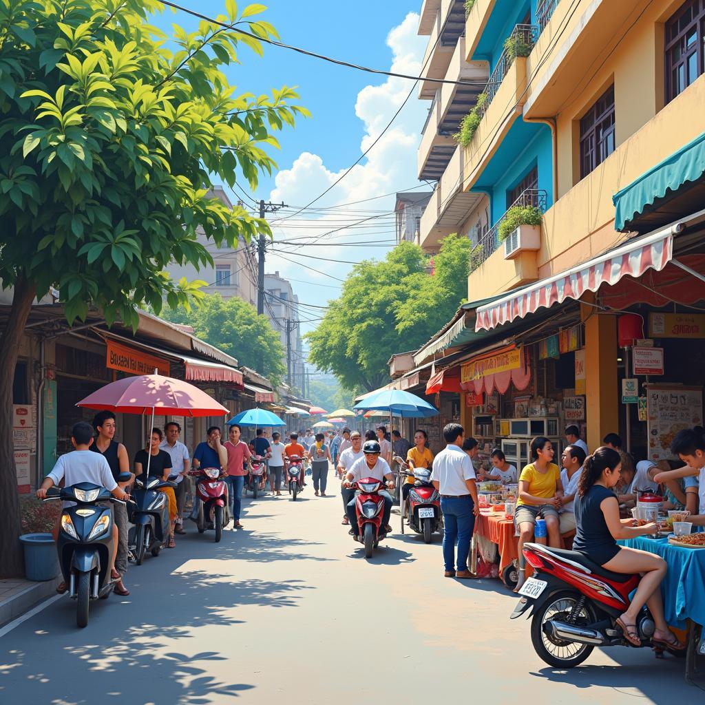 Đời sống sinh hoạt nhộn nhịp, tiện lợi tại Yên Xá Tân Triều với chợ, quán ăn, cửa hàng