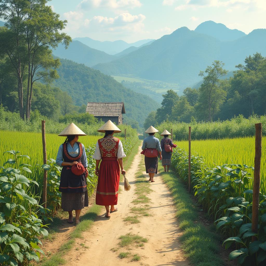 Hình ảnh đời sống thường nhật của người dân tộc thiểu số tại Sinh Long Tuyên Quang