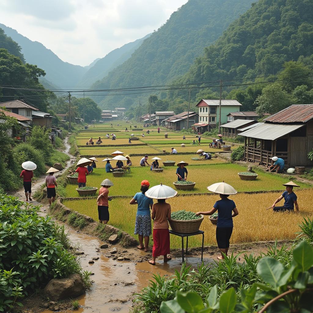 Hình ảnh đời sống thường ngày và hoạt động sản xuất nông nghiệp tại Xã Quảng Bị, Chương Mỹ, Hà Nội