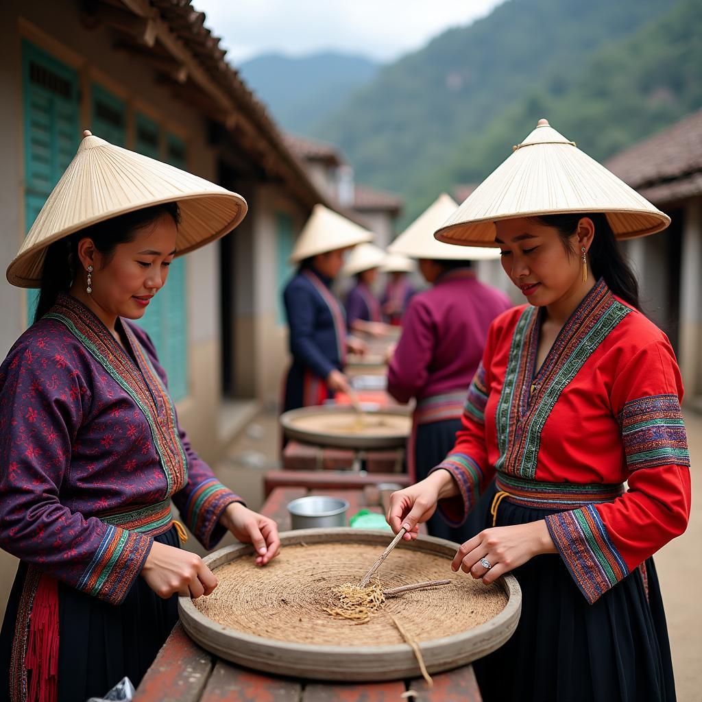 Hình ảnh cuộc sống và văn hóa truyền thống của người dân tộc ở Xã Lâm Thượng, Tỉnh Lào Cai.