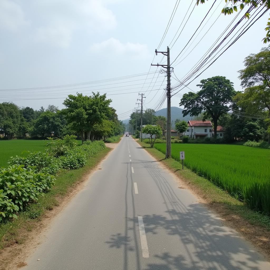 Con đường bê tông dẫn vào trung tâm Xã Thanh Lâm Huyện Thanh Liêm Tỉnh Hà Nam