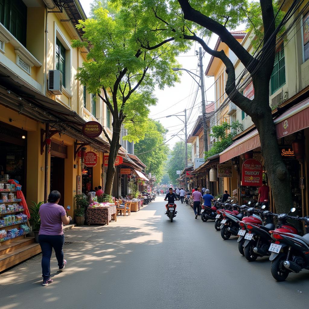 Con đường Hùng Vương sầm uất gần cửa hàng YODY Đông Hà, TP. Đông Hà