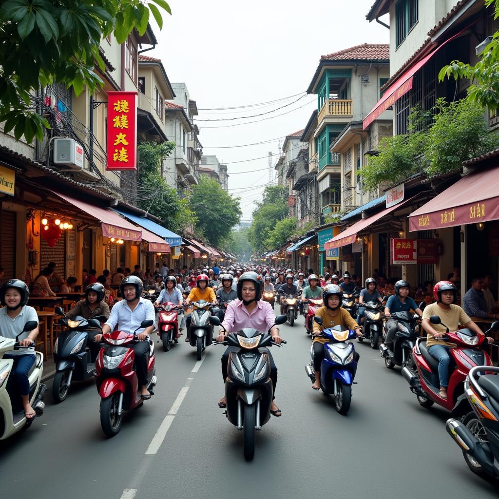 Toàn cảnh đường Huỳnh Văn Bánh, quận Phú Nhuận sầm uất với nhiều cửa hàng và phương tiện giao thông