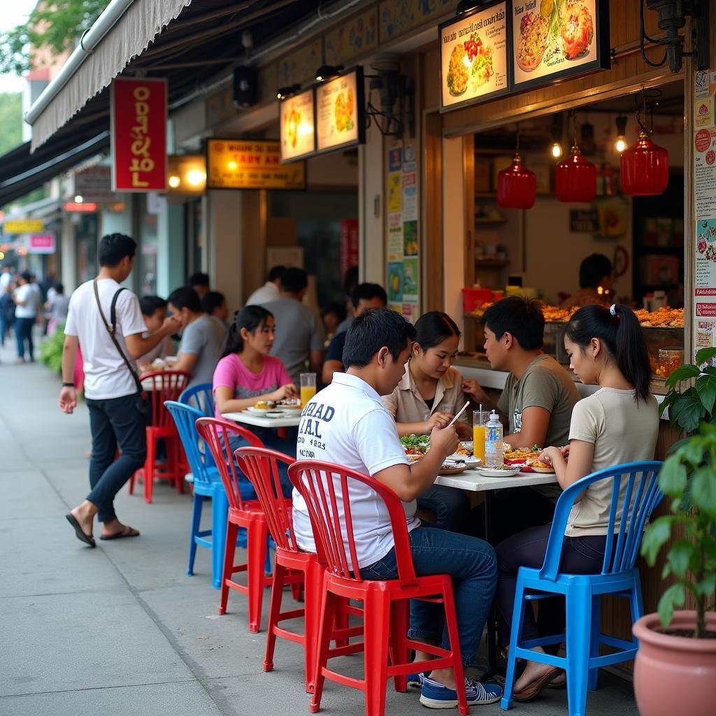 Không khí ẩm thực và sinh hoạt đời thường của người dân trên con đường Lý Bôn, Thái Bình