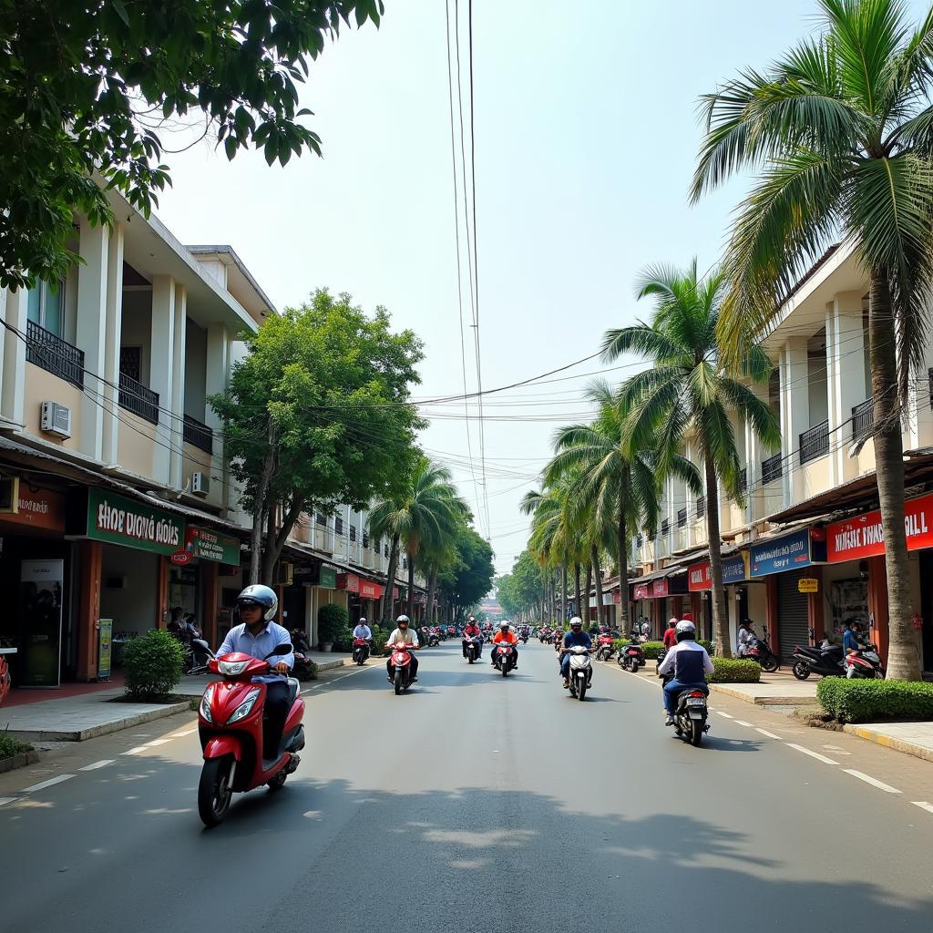 Một góc đường phố sầm uất tại Phường Nông Trang, thành phố Việt Trì, tỉnh Phú Thọ