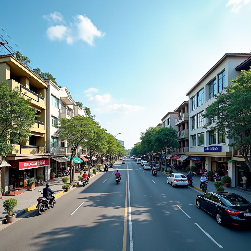 Mot goc duong pho dong duc tai xa Binh Hung, huyen Binh Chanh voi nhieu phuong tien di lai